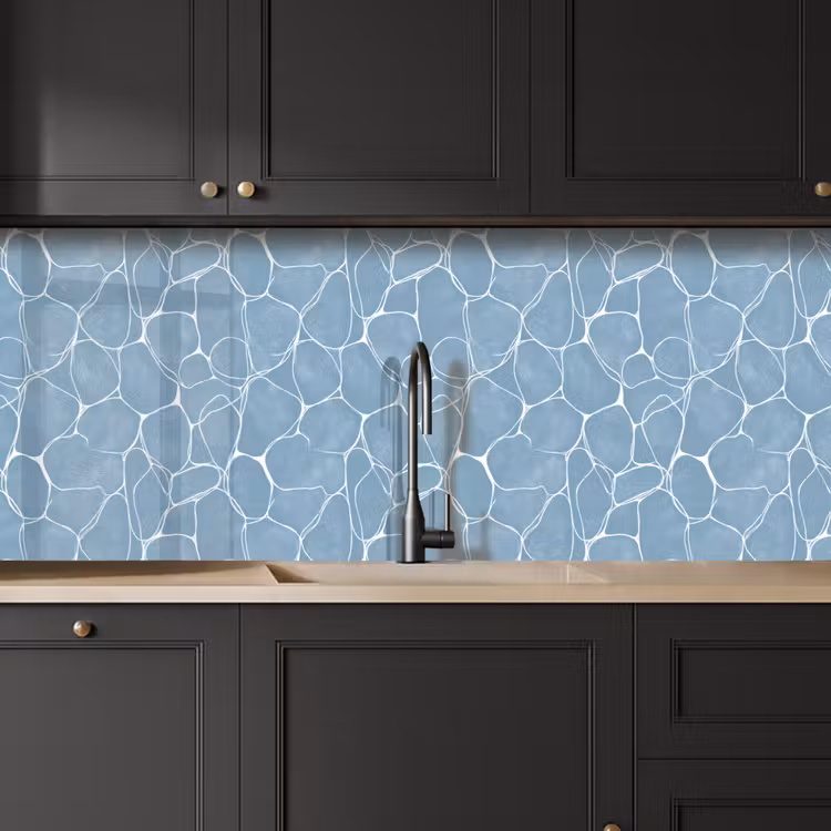 Schienale cucina - Organico - Motivo - Blu — 6