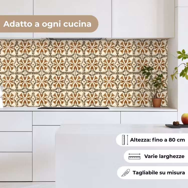 Schienale cucina - Piastrella ornamentale - Motivo - Marrone — 7