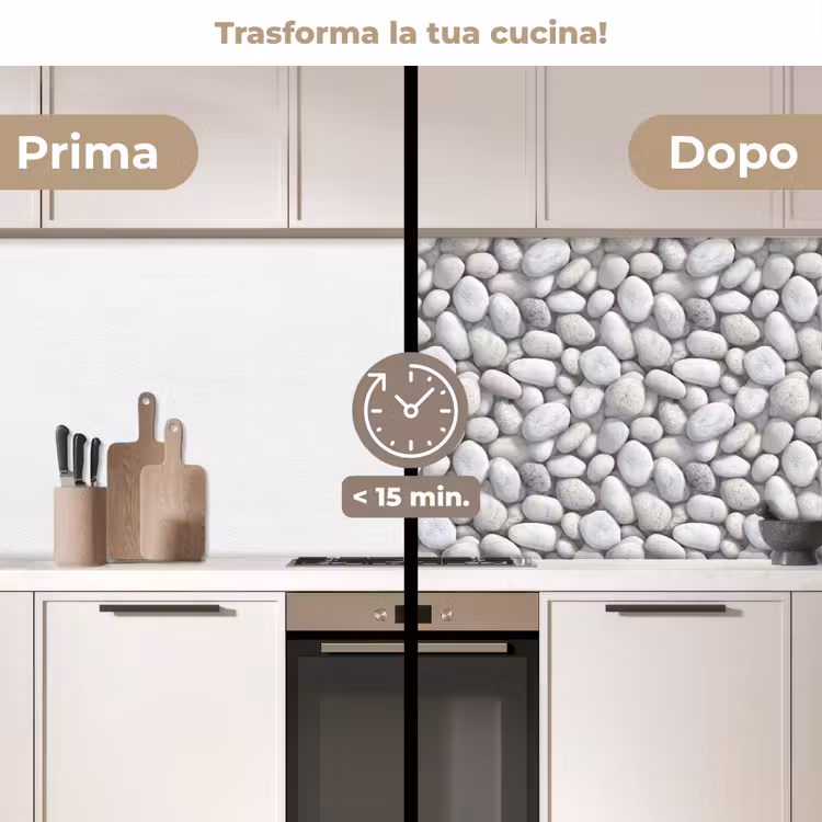 Schienale cucina - Pietre - Grigio - Ovale — 3