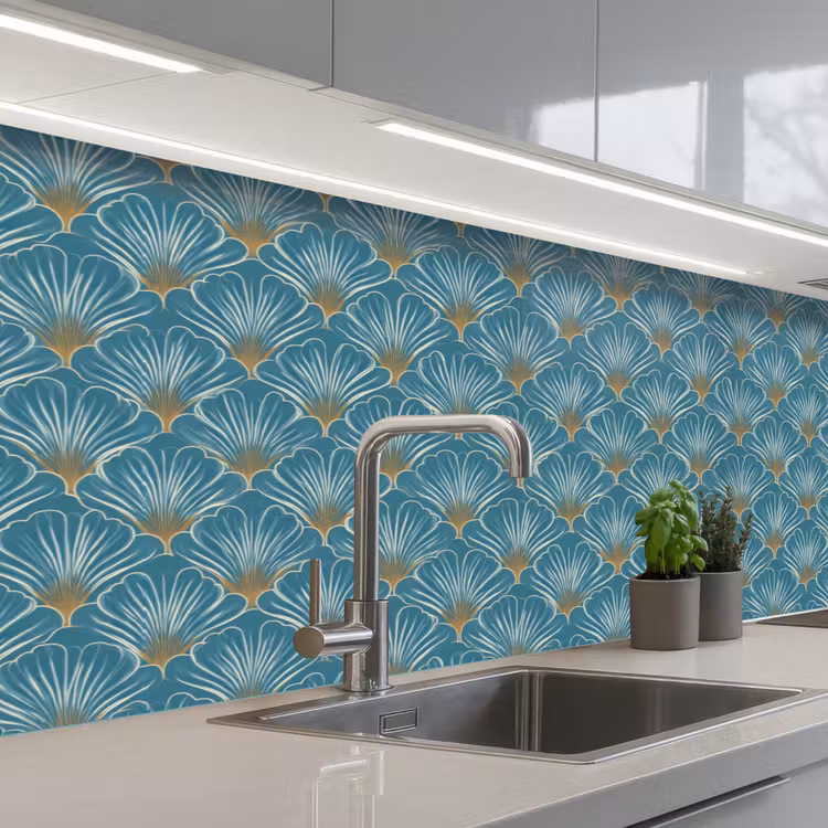 Schienale cucina - Simmetrico - Motivo - Blu — 2