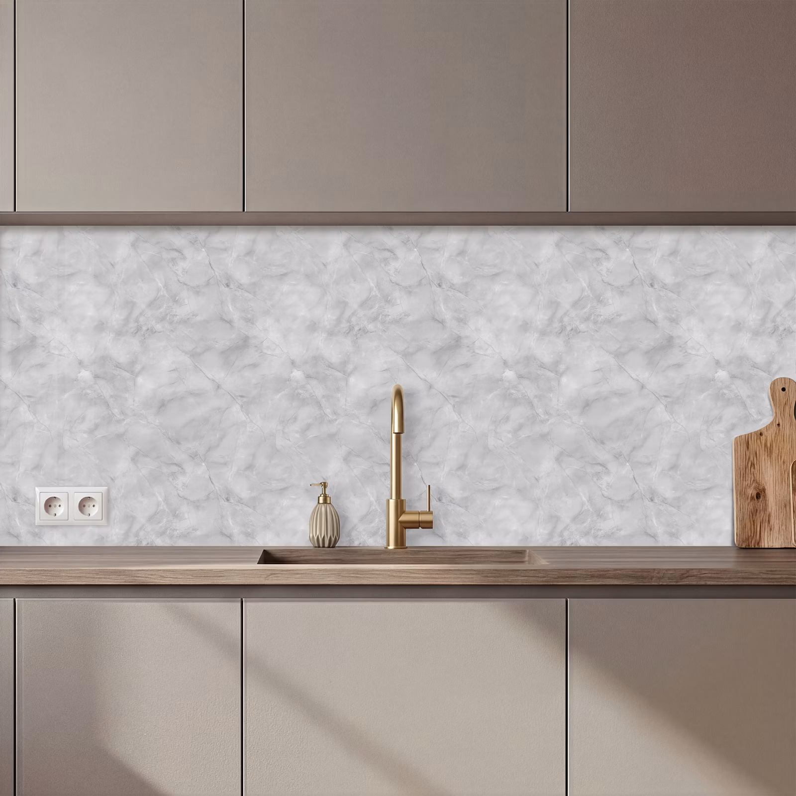 Schienale cucina - Grigio - Marmo - Opaco — 1