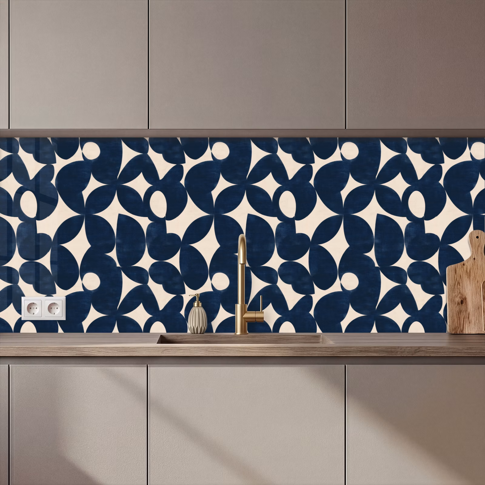 Schienale cucina - Moderno - Geometrico - Blu — 1