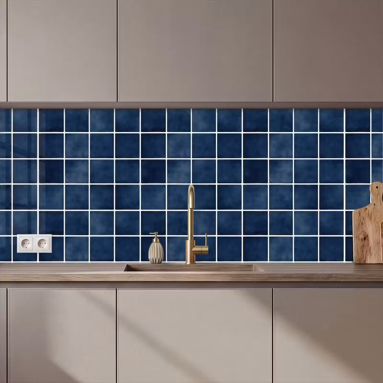 Schienale cucina - Piastrella - Moderna - Blu — 1