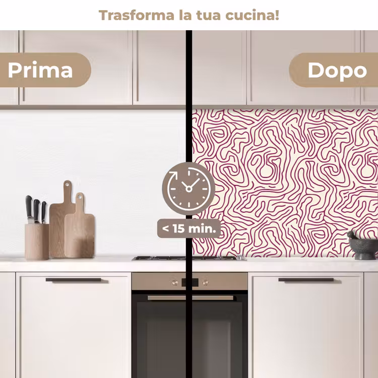 Schienale cucina - Linea di avvolgimento - Magenta - Crema — 3