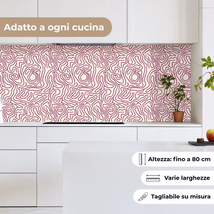 Schienale cucina - Linea di avvolgimento - Magenta - Crema — 7