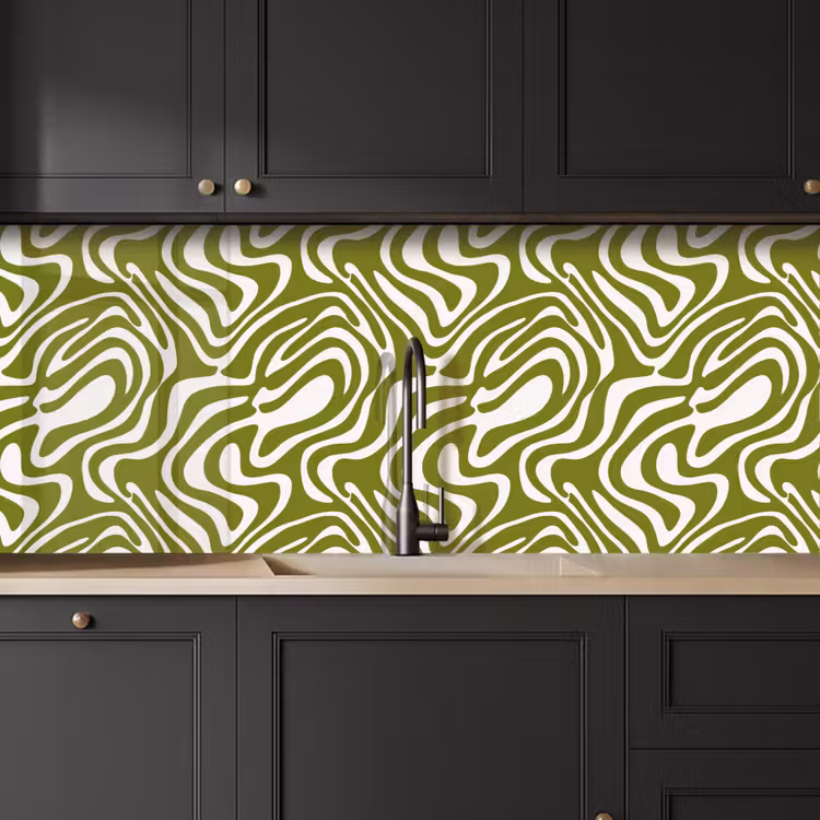 Schienale cucina - Motivo a linee - Verde - Organico — 6