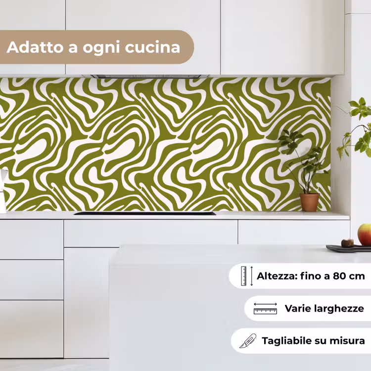 Schienale cucina - Motivo a linee - Verde - Organico — 7