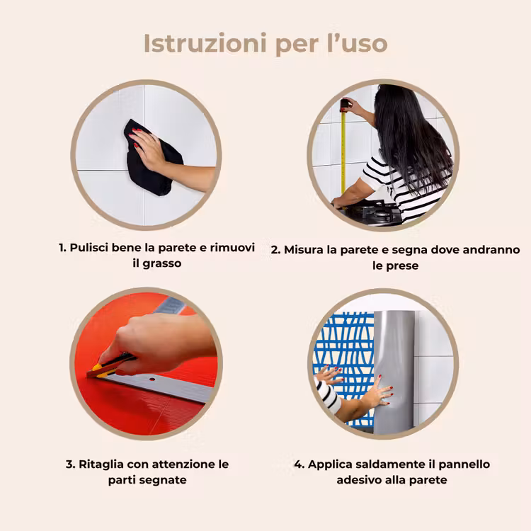 Schienale cucina - Motivo a scacchi - Blu - Crema — 9