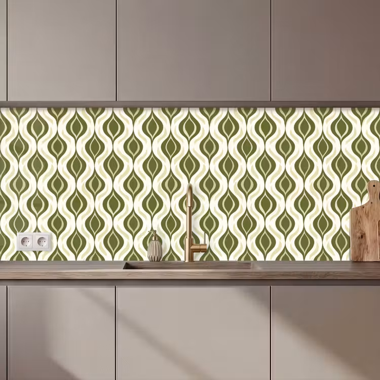 Schienale cucina - Motivo - Retrò - Verde — 1