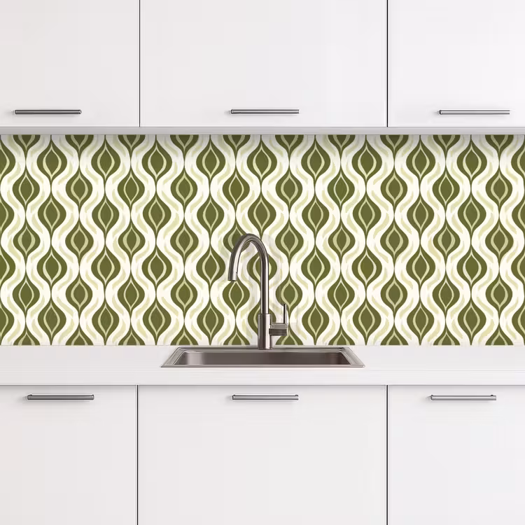 Schienale cucina - Motivo - Retrò - Verde — 4