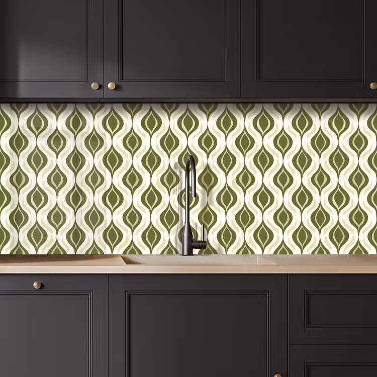Schienale cucina - Motivo - Retrò - Verde — 6