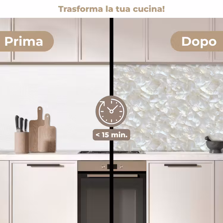 Schienale cucina - Perla lucida - Bianco - Conchiglia — 3