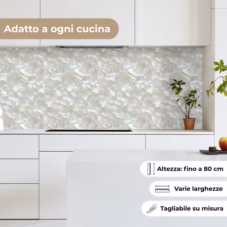 Schienale cucina - Perla lucida - Bianco - Conchiglia — 7