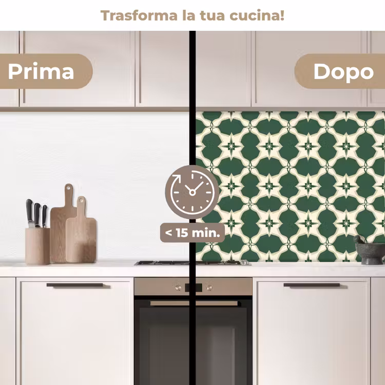 Schienale cucina - Piastrella - Classica - Verde — 3