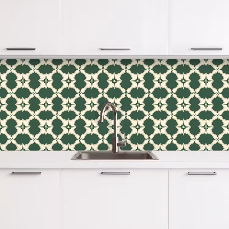 Schienale cucina - Piastrella - Classica - Verde — 4