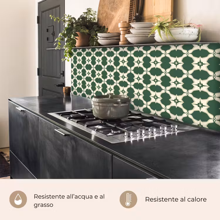 Schienale cucina - Piastrella - Classica - Verde — 5