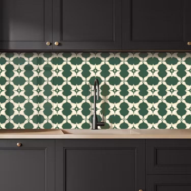 Schienale cucina - Piastrella - Classica - Verde — 6