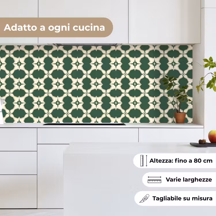 Schienale cucina - Piastrella - Classica - Verde — 7