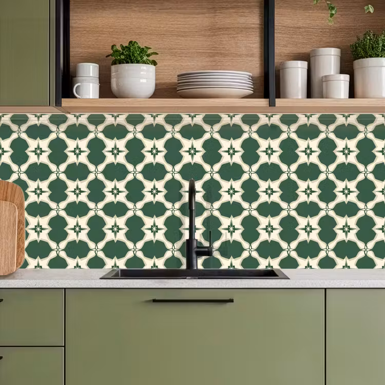 Schienale cucina - Piastrella - Classica - Verde — 8
