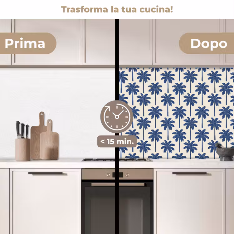 Schienale cucina - Simmetrico - Palma - Blu — 3