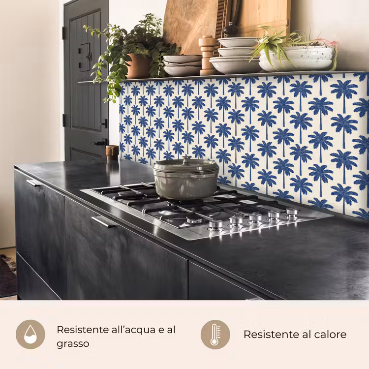 Schienale cucina - Simmetrico - Palma - Blu — 5