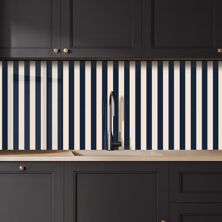 Schienale cucina - Strisce verticali - Blu - Crema — 6