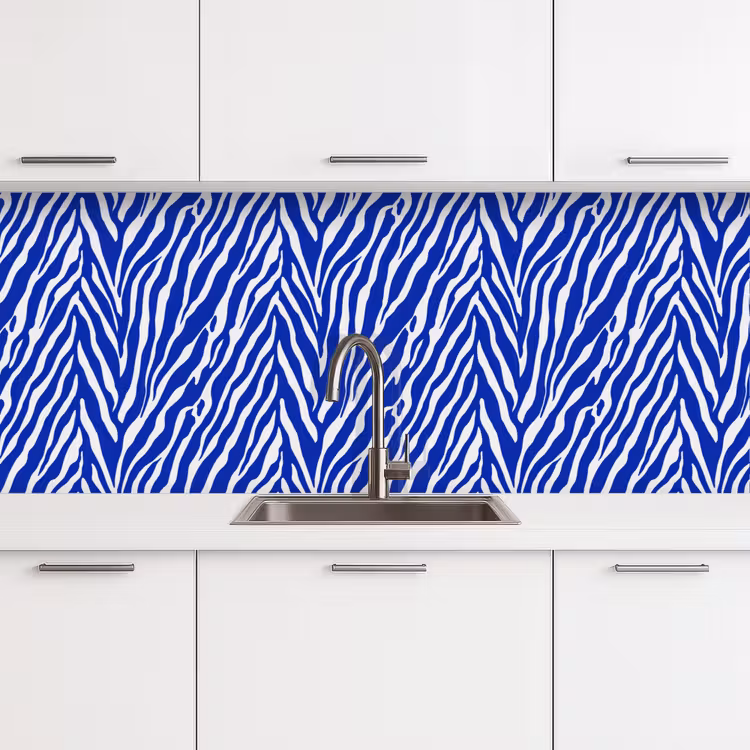 Schienale cucina - Zebra - Motivo - Cobalto - Blu — 4