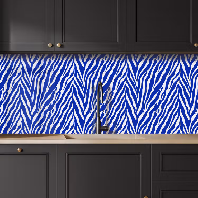 Schienale cucina - Zebra - Motivo - Cobalto - Blu — 6