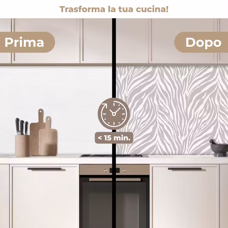 Schienale cucina - Zebra - Motivo - Grigio — 3