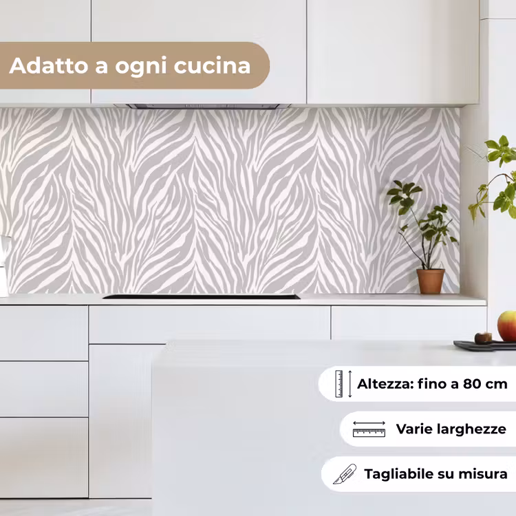 Schienale cucina - Zebra - Motivo - Grigio — 7