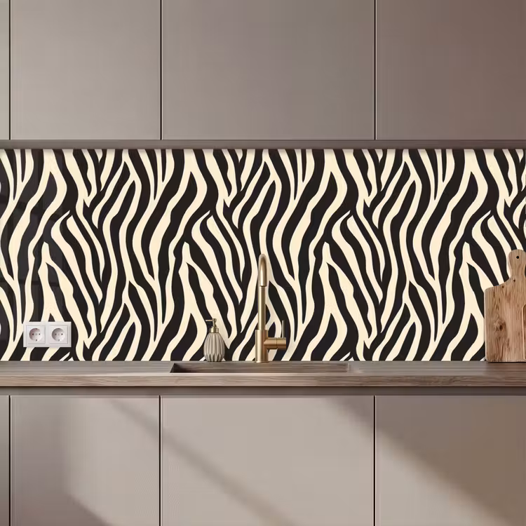 Schienale cucina - Zebra - Stampa - Classico - Nero — 1