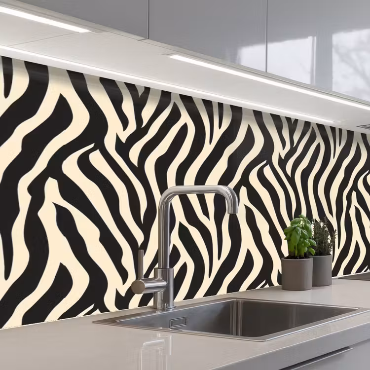 Schienale cucina - Zebra - Stampa - Classico - Nero — 2