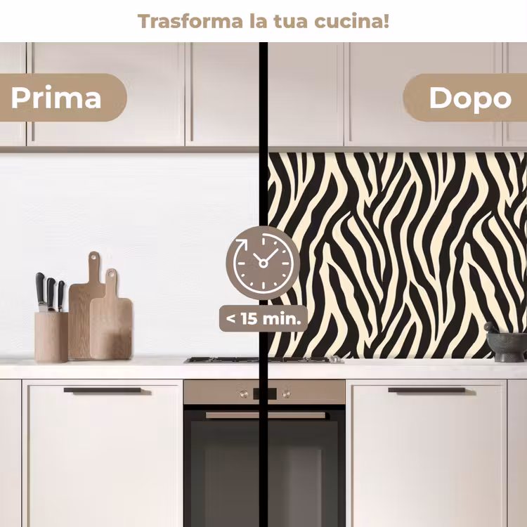Schienale cucina - Zebra - Stampa - Classico - Nero — 3