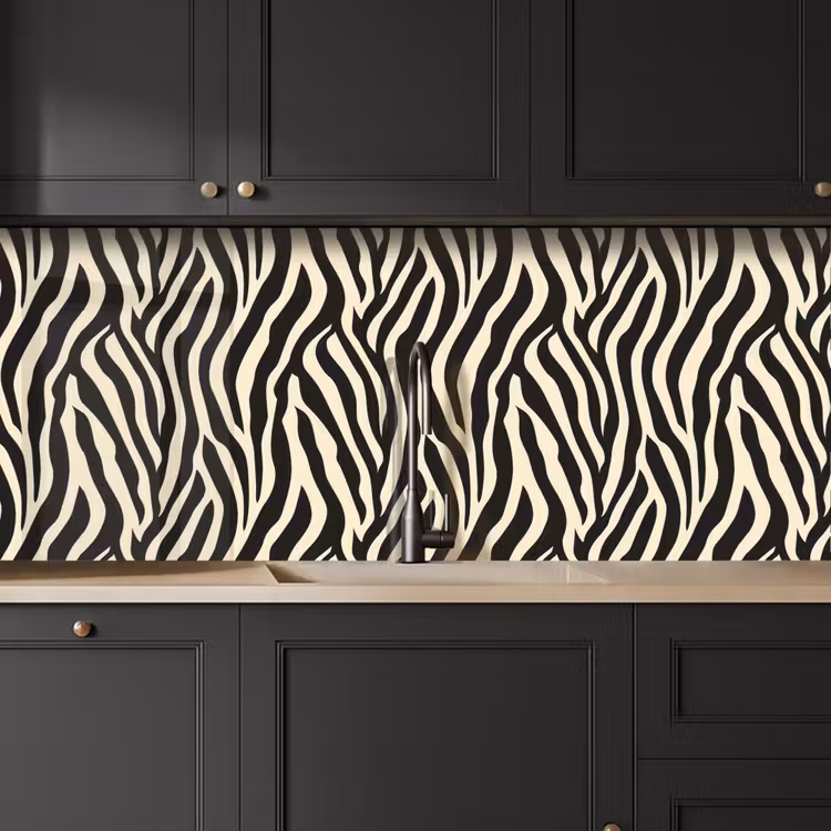 Schienale cucina - Zebra - Stampa - Classico - Nero — 6