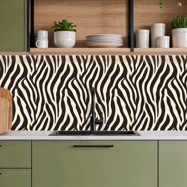 Schienale cucina - Zebra - Stampa - Classico - Nero — 8