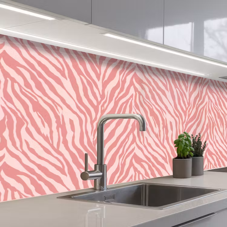 Schienale cucina - Zebra - Stampa - Rosa — 2