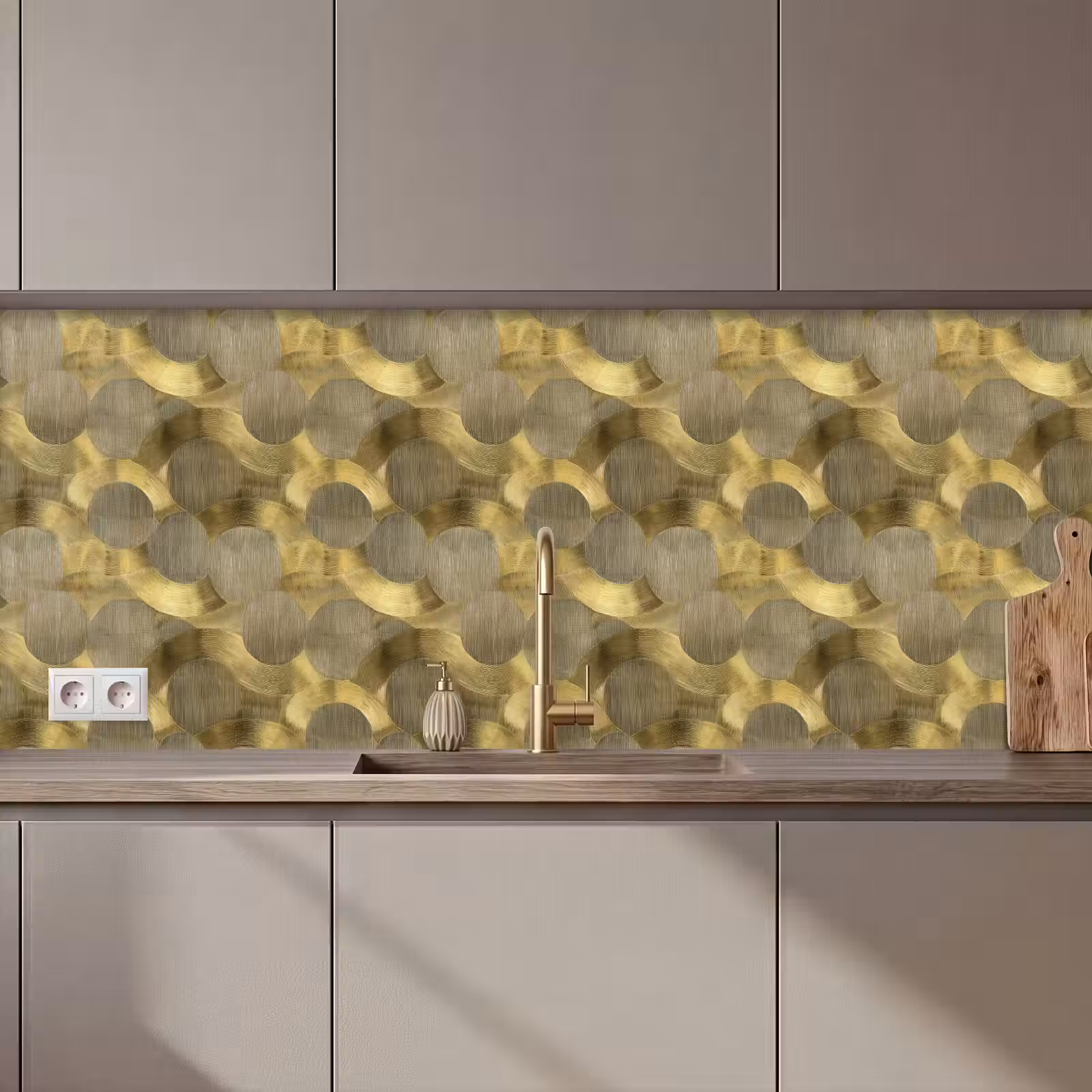 Schienale cucina - Moderno - Geometrico - Oro — 1