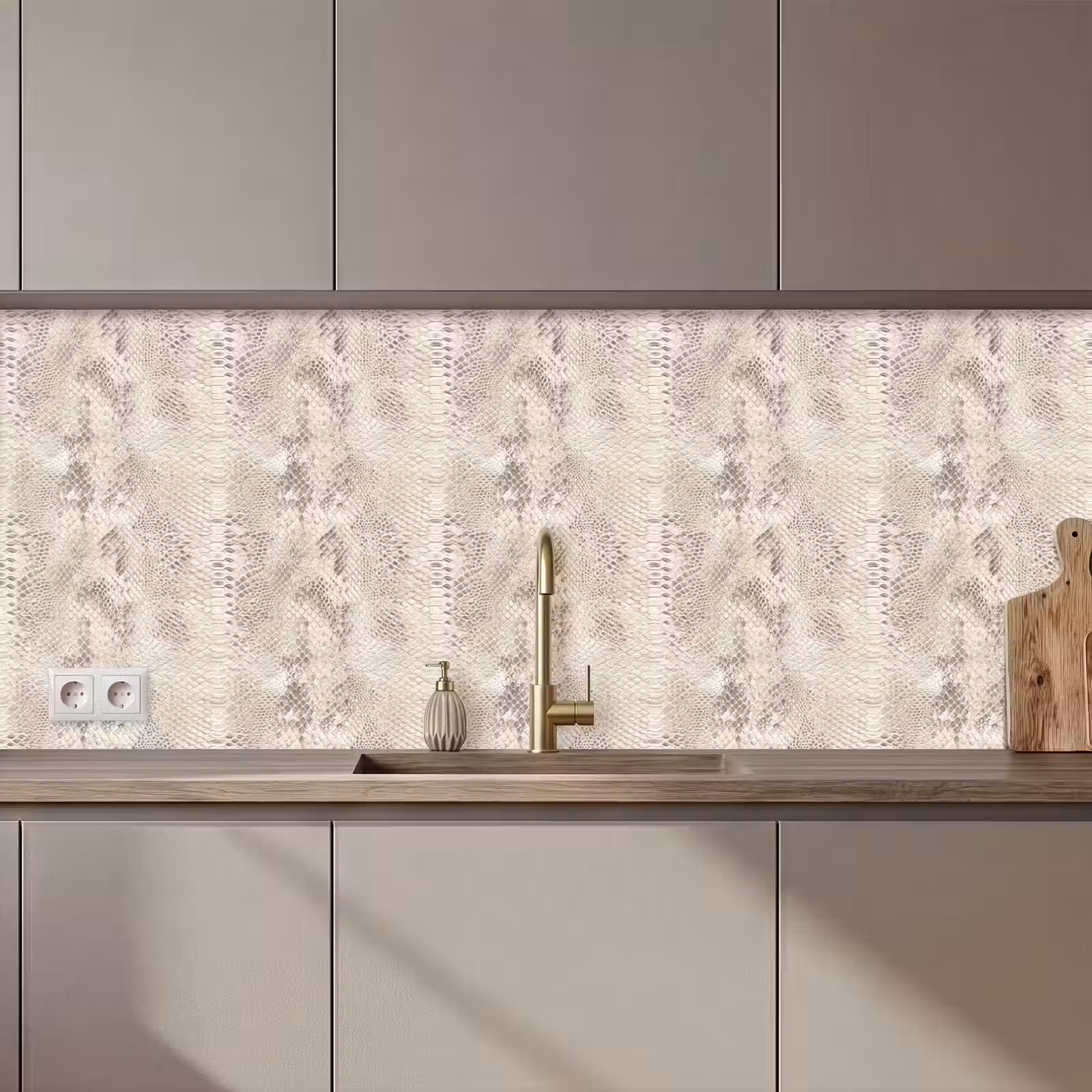 Schienale cucina - Serpente - Motivo - Beige — 1