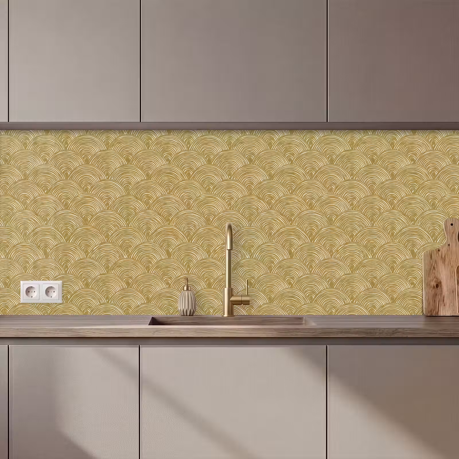 Schienale cucina - Ventaglio - Geometrico - Verde — 1