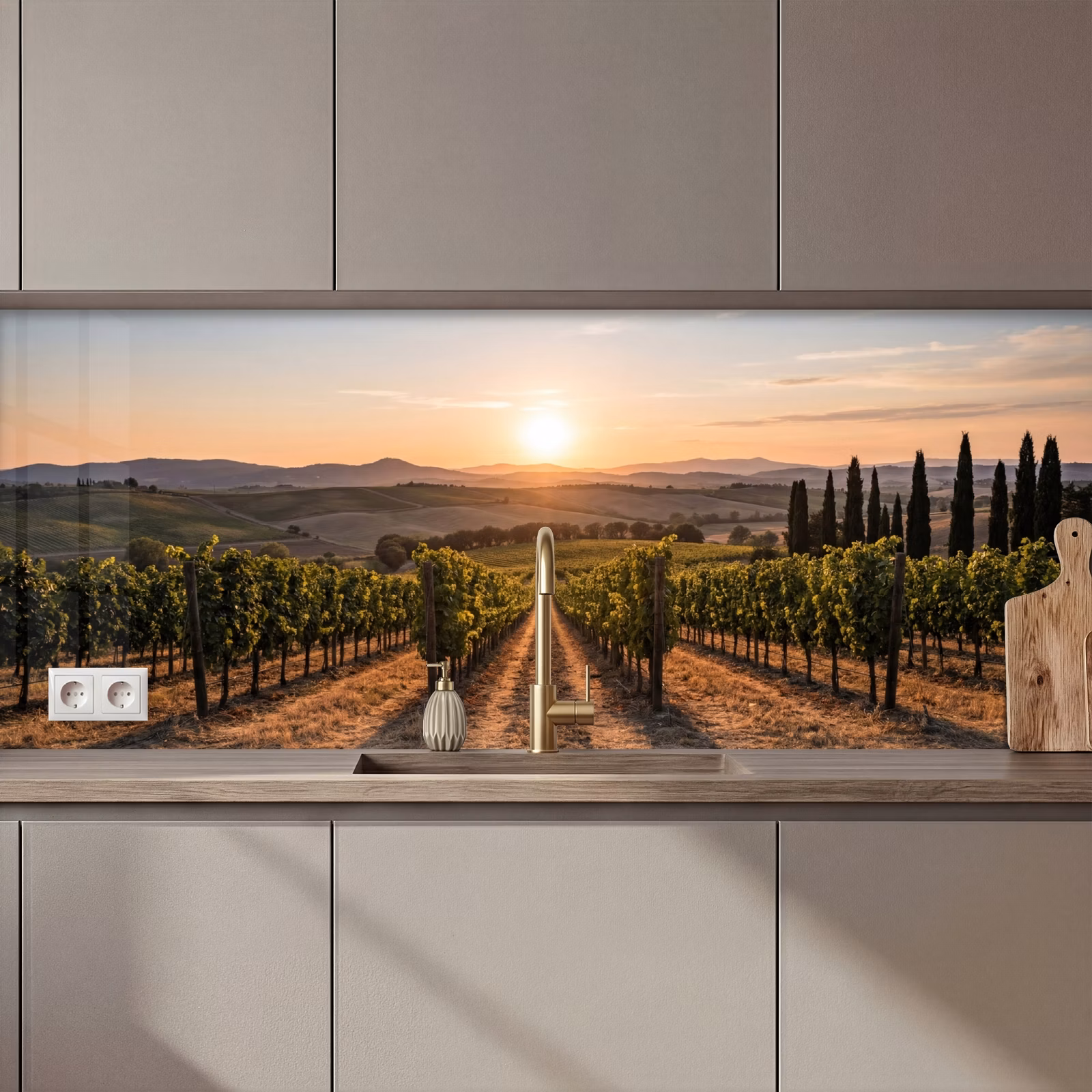 Schienale cucina - Vigneto - Tramonto - Paesaggio — 1