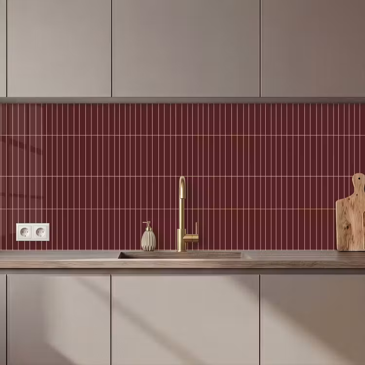 Schienale cucina - Linee - Motivo - Bordeaux — 1