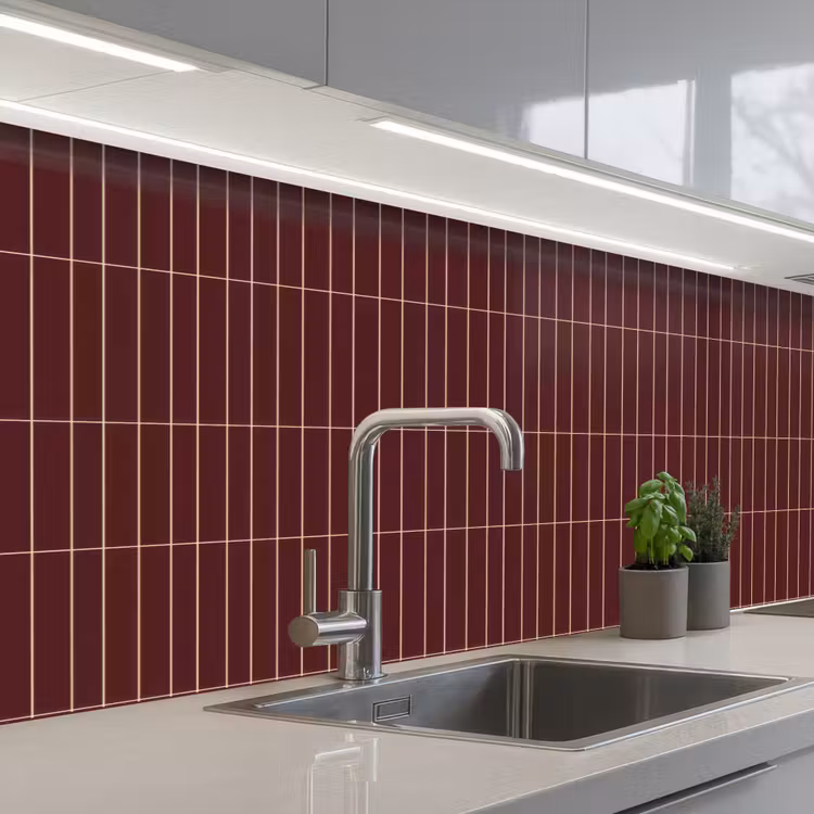 Schienale cucina - Linee - Motivo - Bordeaux — 2