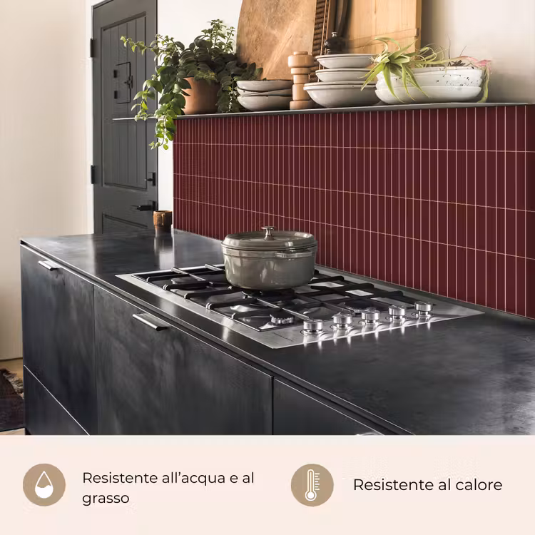 Schienale cucina - Linee - Motivo - Bordeaux — 5