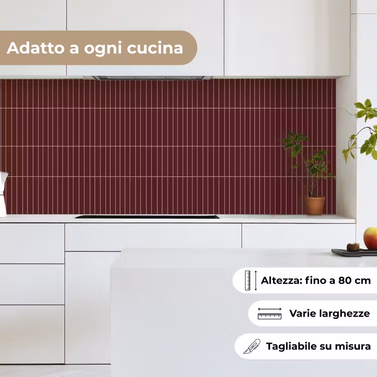 Schienale cucina - Linee - Motivo - Bordeaux — 7