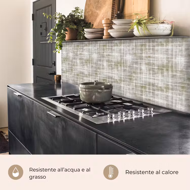 Schienale cucina - Lino - Motivo - Verde — 5