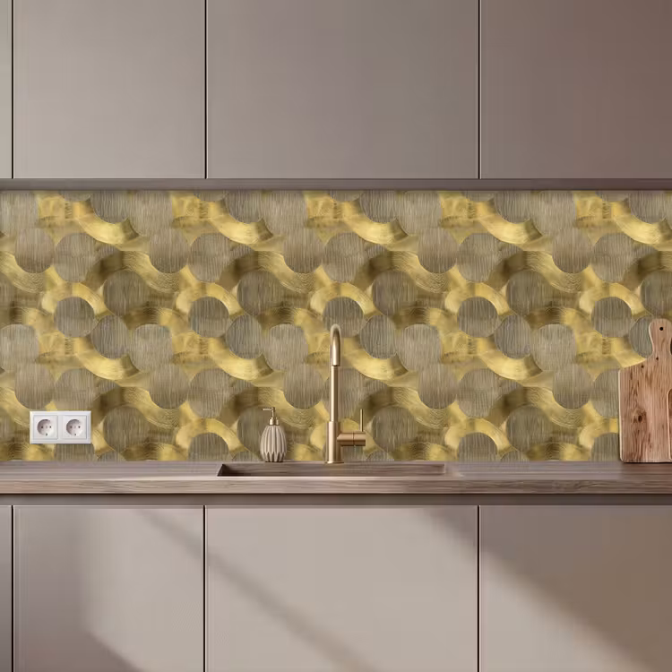 Schienale cucina - Moderno - Geometrico - Oro — 1