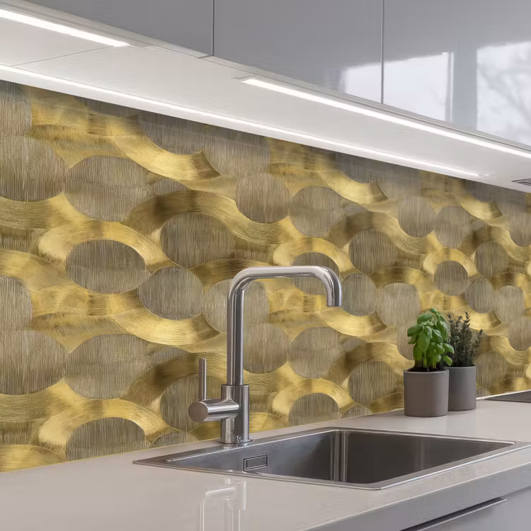 Schienale cucina - Moderno - Geometrico - Oro — 2