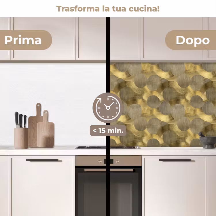 Schienale cucina - Moderno - Geometrico - Oro — 3