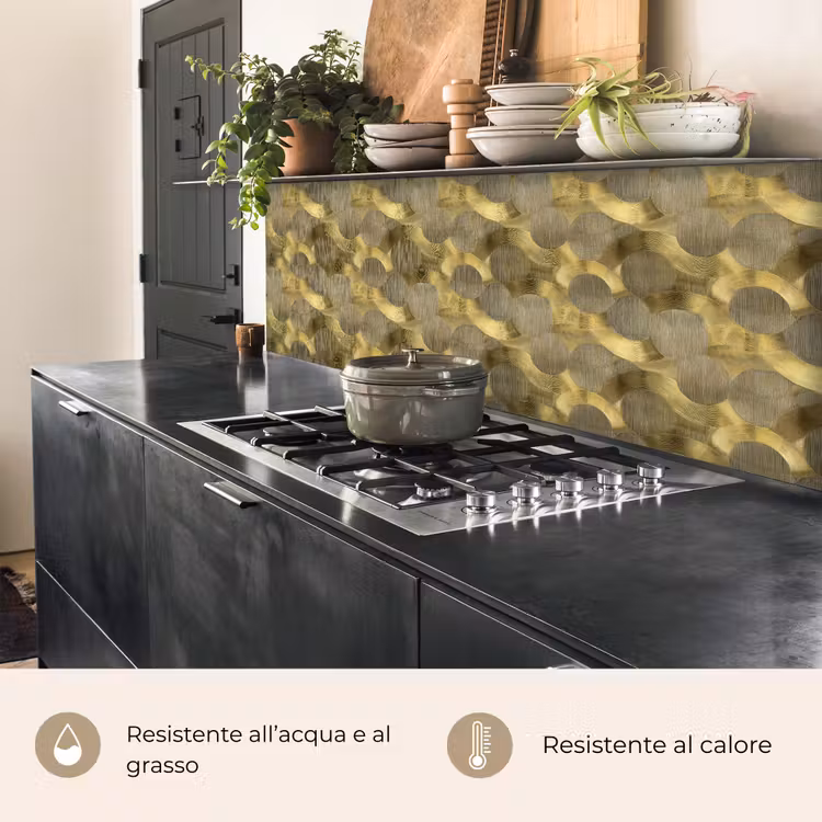 Schienale cucina - Moderno - Geometrico - Oro — 5
