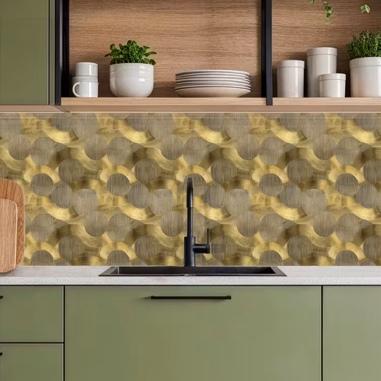 Schienale cucina - Moderno - Geometrico - Oro — 8